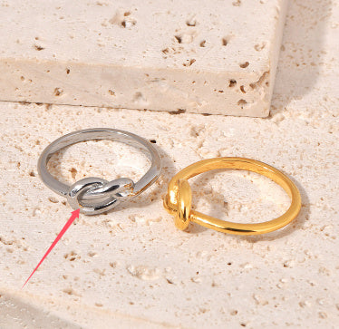Knotted Heart Knot Titanium Steel Plated