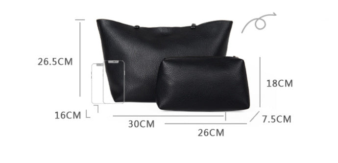 Large Capacity Soft Leather Shoulder Underarm Bag Solid Color Simple