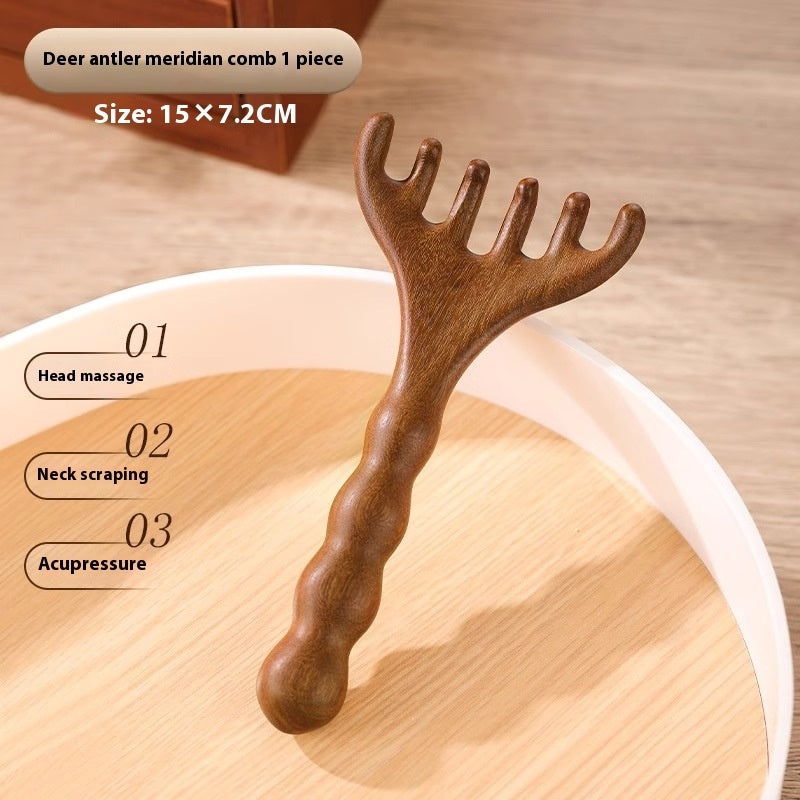 Sandalwood Head Massage Comb Meridian Brush