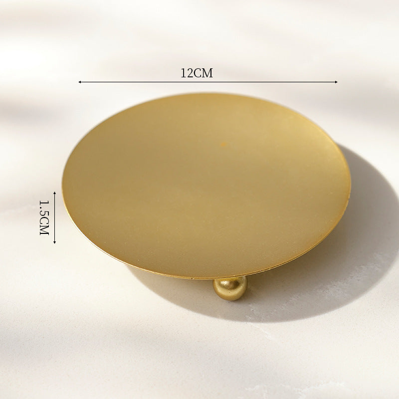 European-style Round Black And Golden Aromatherapy Candle Special Tray