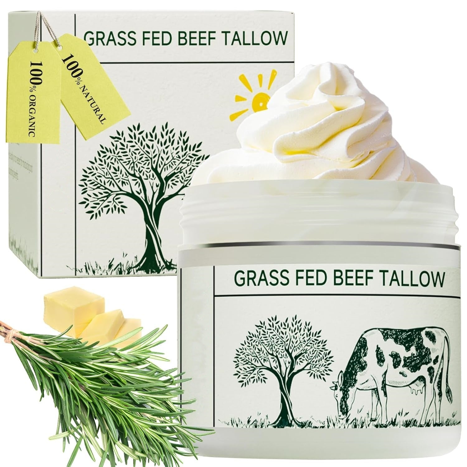 Tallow Skin Moisturizing Cream Grass-fed Tallow Soothing Nourishing Moisturizing Cream