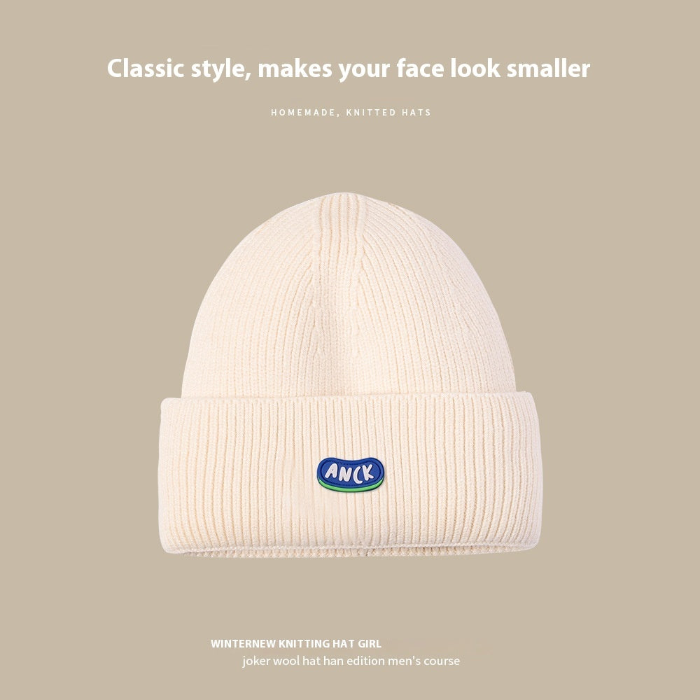 Beige Woolen Cap Women's Hat Ins