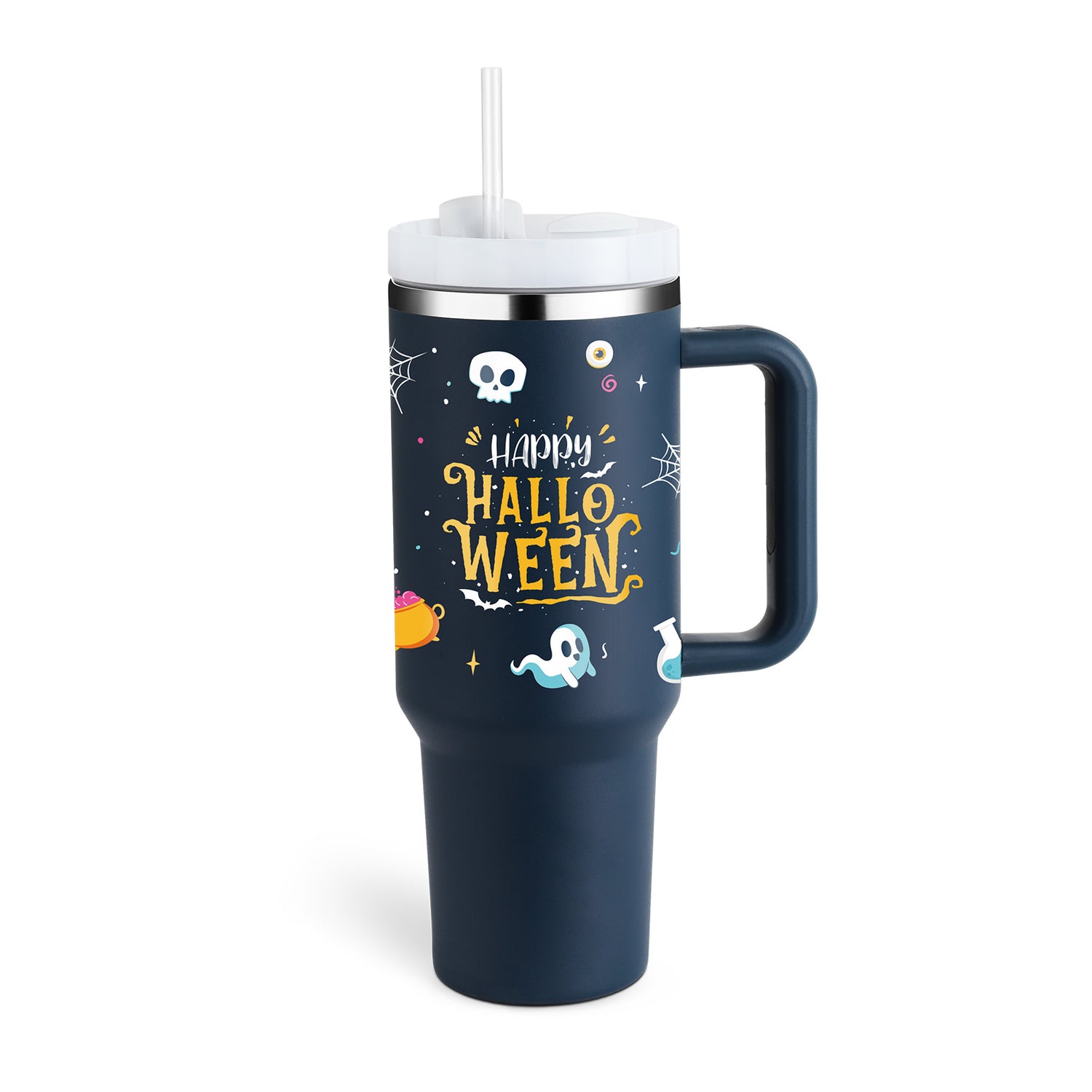 40 Oz Insulated Tumbler with Spill-Proof Lid and Drink Straw