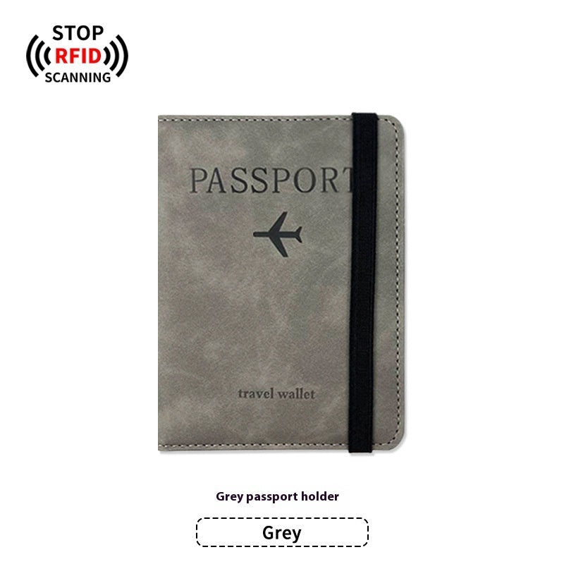 Leather Passport RFID Cover & Luggage Tag Set