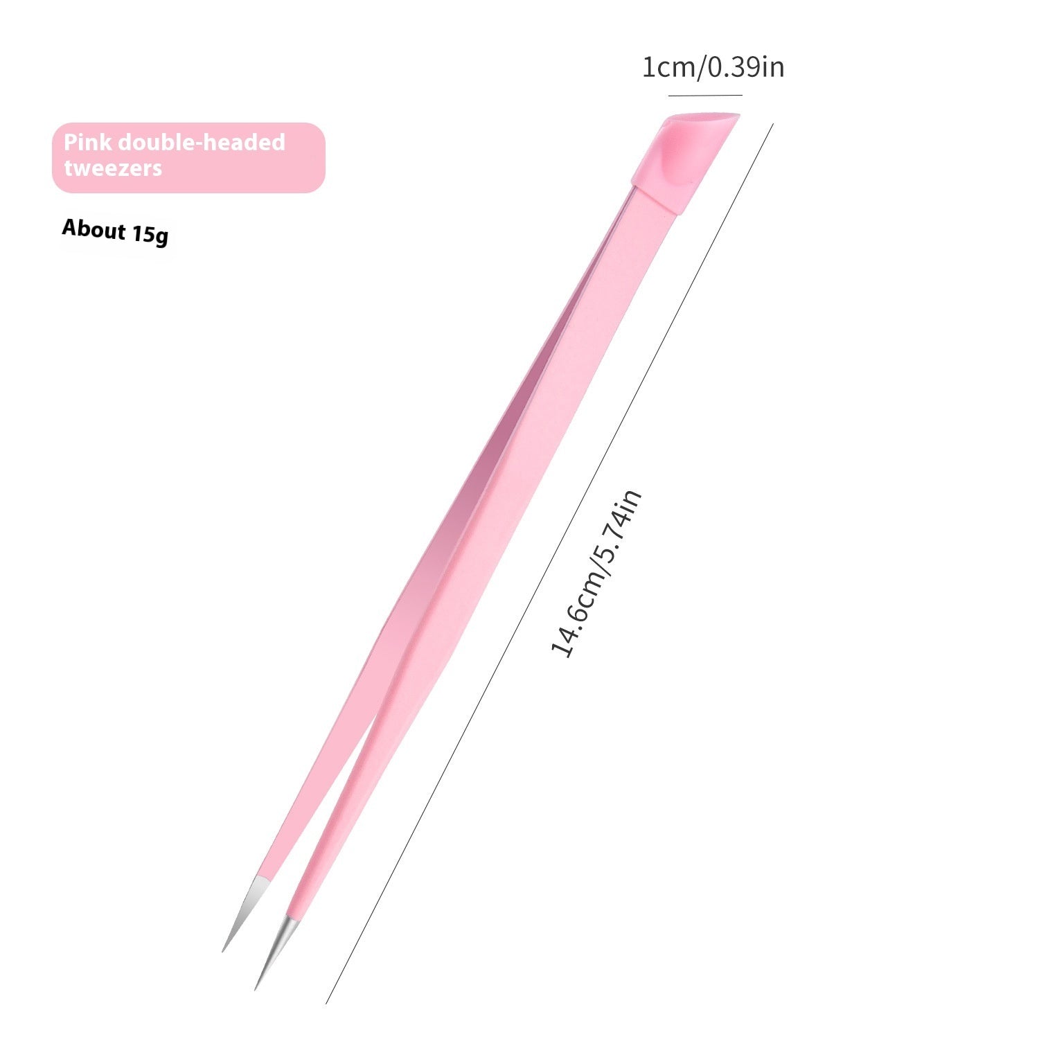 Manicure Double-headed Tweezers Multi-function With Silicone Pressing Stick