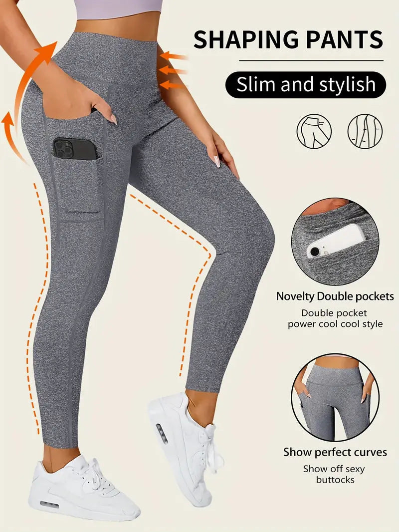 Spring snd Summer Fitness Two-pocket Sports Leggings