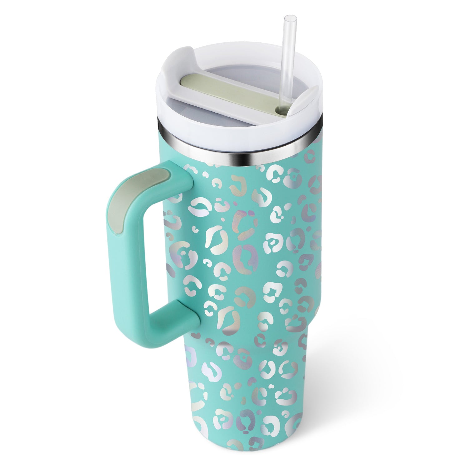 40 Oz Insulated Tumbler with Spill-Proof Lid and Drink Straw