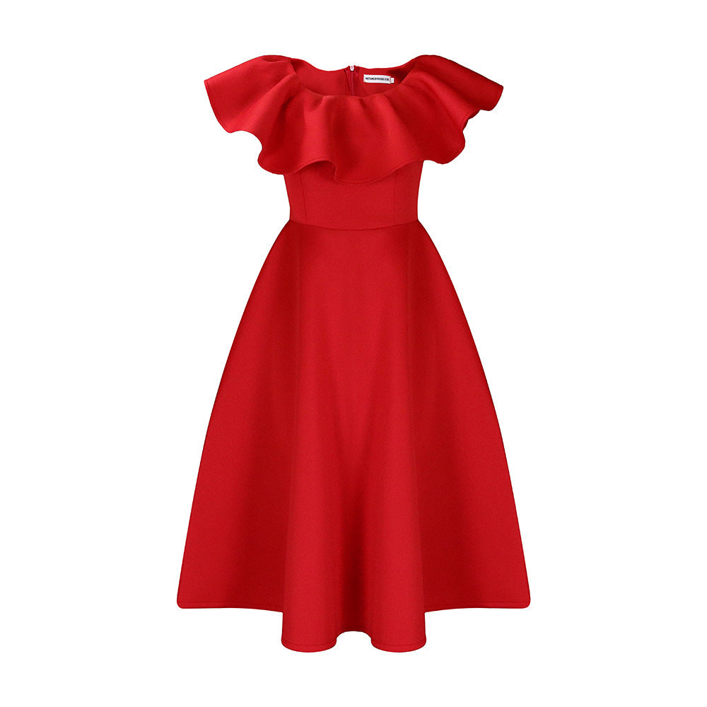 Elegant Ruffle Large Dress