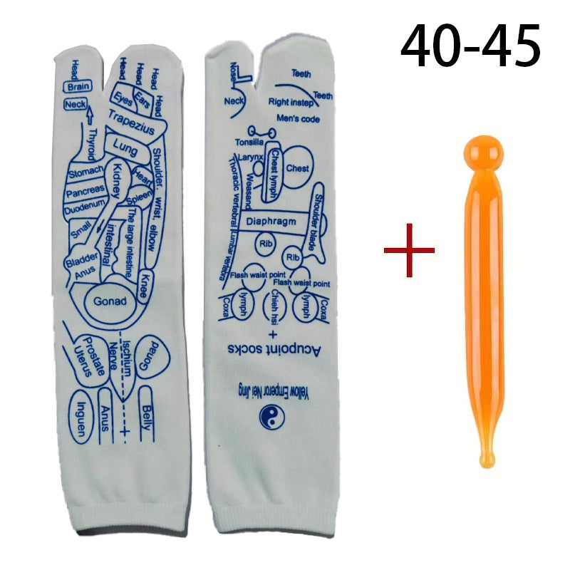 Meridian Socks Acupoint Massage Label Socks English Version