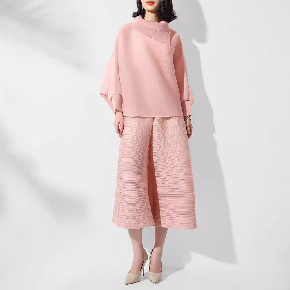 High-grade Loose Top Plus Size Wide-leg Pants Two-piece Set