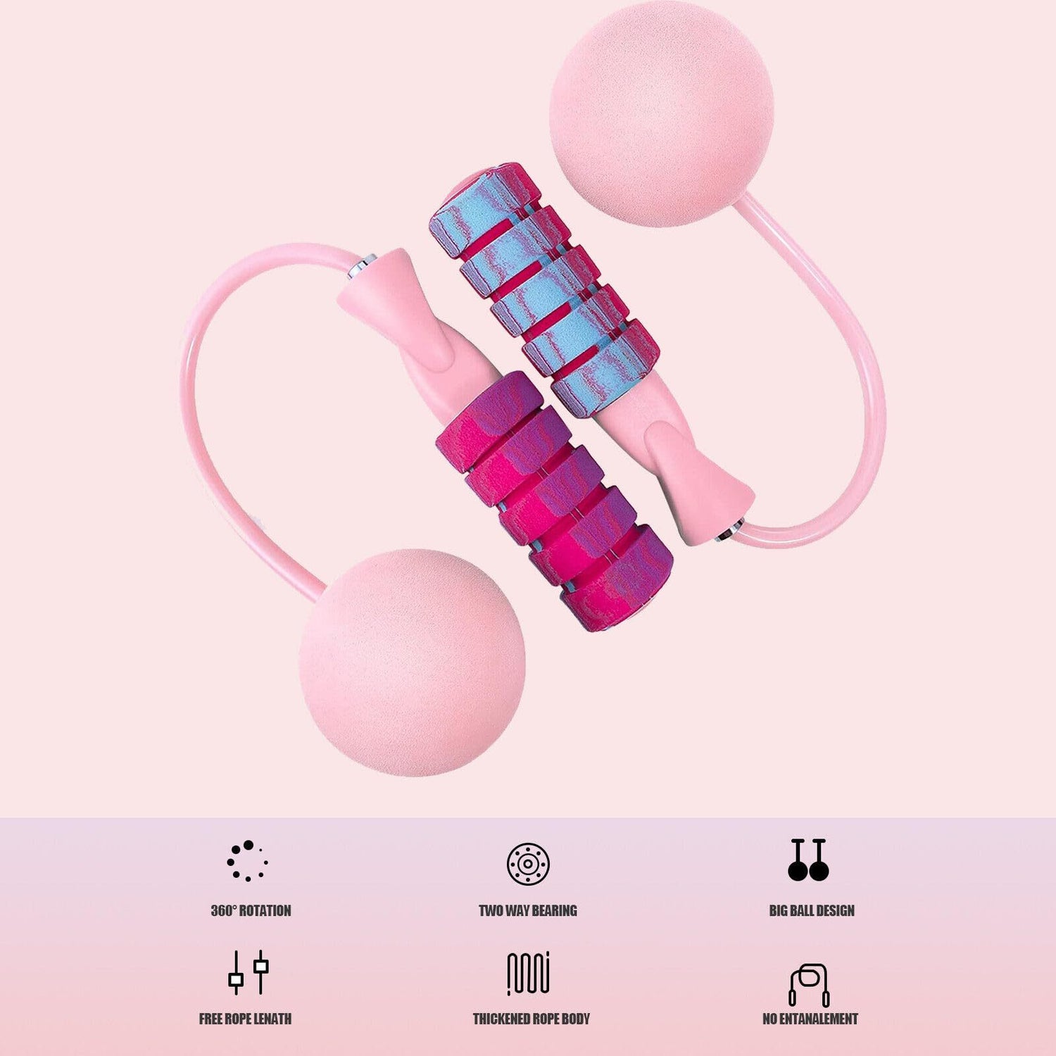 2 In 1 Training Jump Rope Adjustable Skipping Rope Weighted Cordless Jumping Rope For Cardio, CrossFit