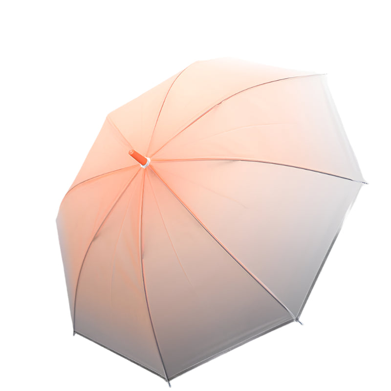Long Handle Transparent Color Gradient Straight Umbrella Frosted Film Dance Umbrella