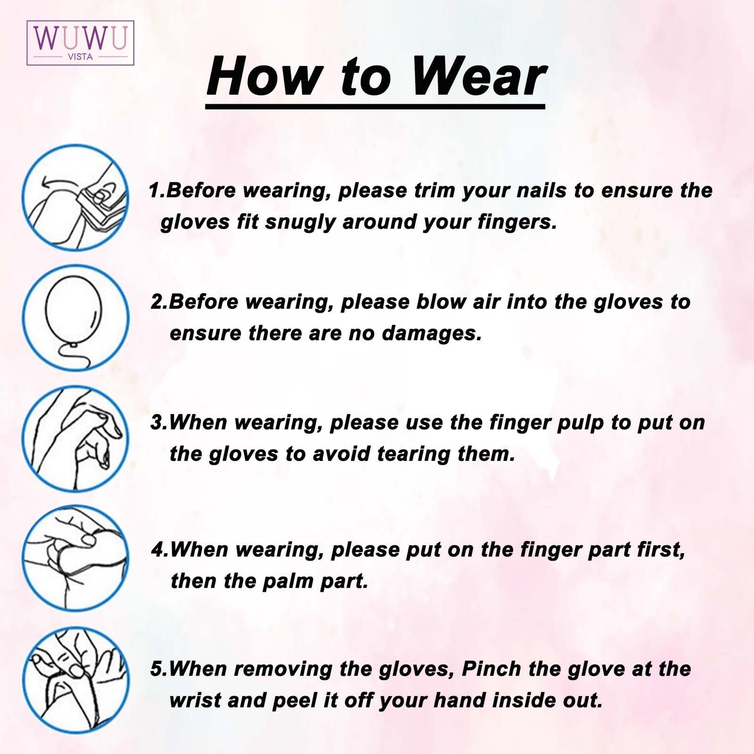 WUWUVISTA 30 Pairs Individually Packaged Disposable Nitrile Gloves New Food Grade TPE Latex Gloves Non-Slip Gloves Wax Accessories