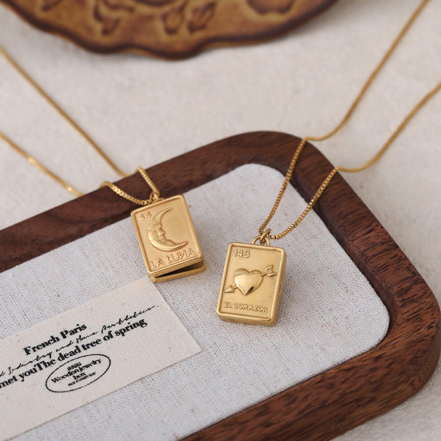 Titanium Steel Crescent Moon Heart Photo Frame Necklace