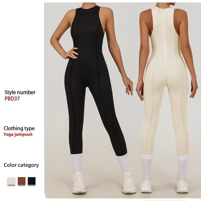 High Elastic Quick-drying Sleeveless Three-dimensional Sports Yoga Jumpsuit