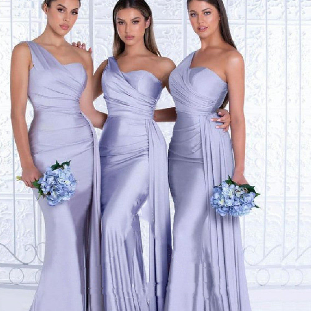 Plus Size Mermaid One Shoulder Elegant Bridesmaid Dress