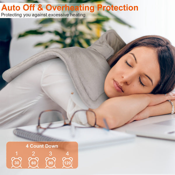 Hot Therapy Weighted Rapid Heating Neck Pad Neck Wrap for Pain Relief With 6 Temperature Settings 4 Timer Modes Machine Washable