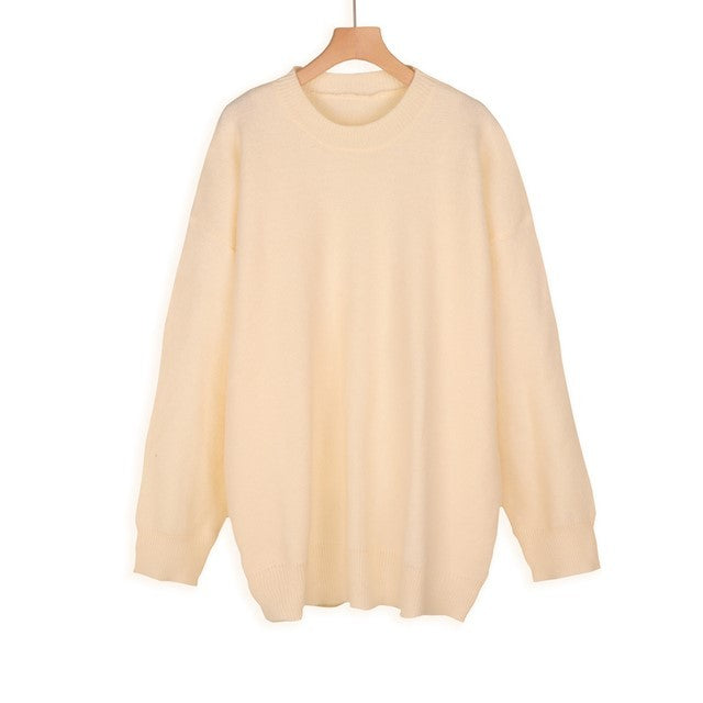 Oversize Women Sweater Plus Size Mid-length Elegant Sleeve