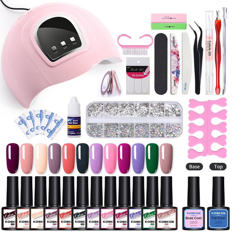 Phototherapy UV Nail Polish Glue Solid Color Sequins Nail Polish Glue Set