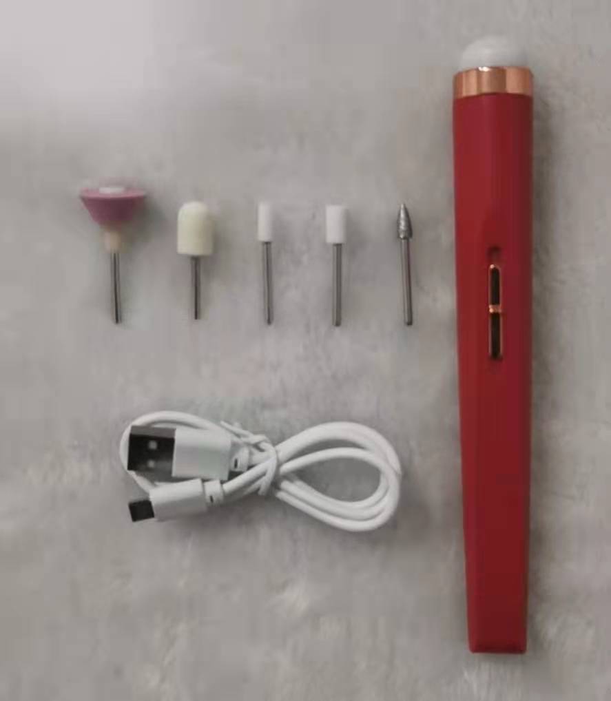 5in1 Manicure Machine Set Electric Nail Drill Polisher Cordless USB Rechargeable With LED For Manicure Pedicure