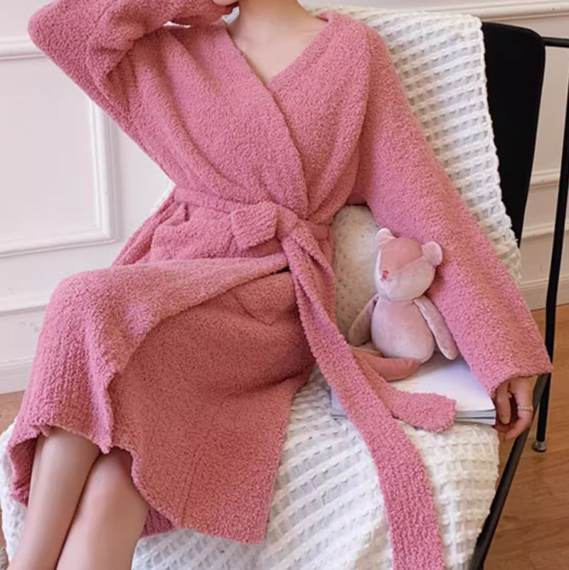 Fuzzy Pink Chenille Robe
