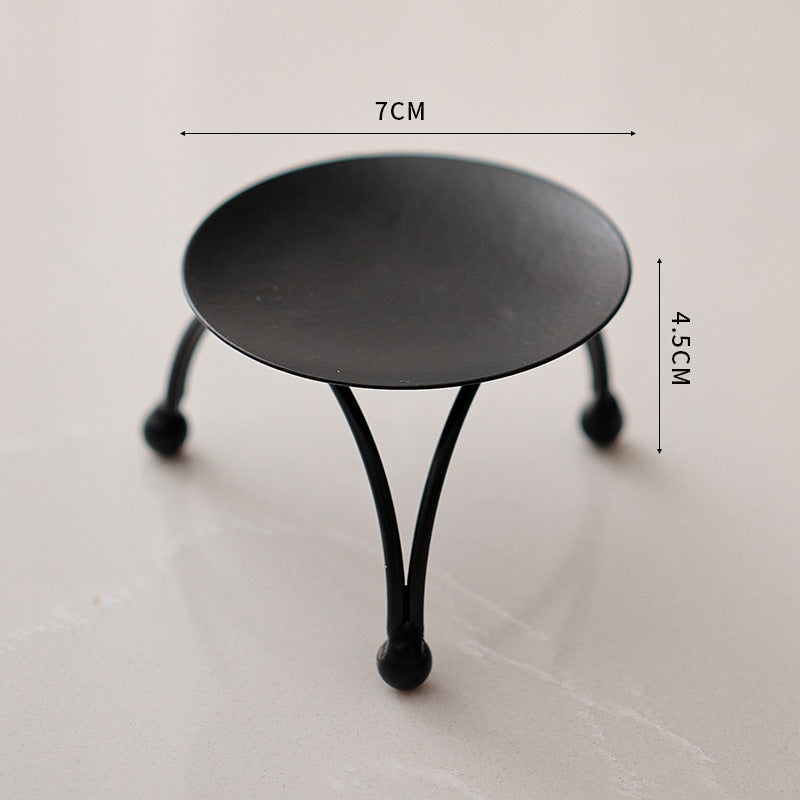 European-style Round Black And Golden Aromatherapy Candle Special Tray