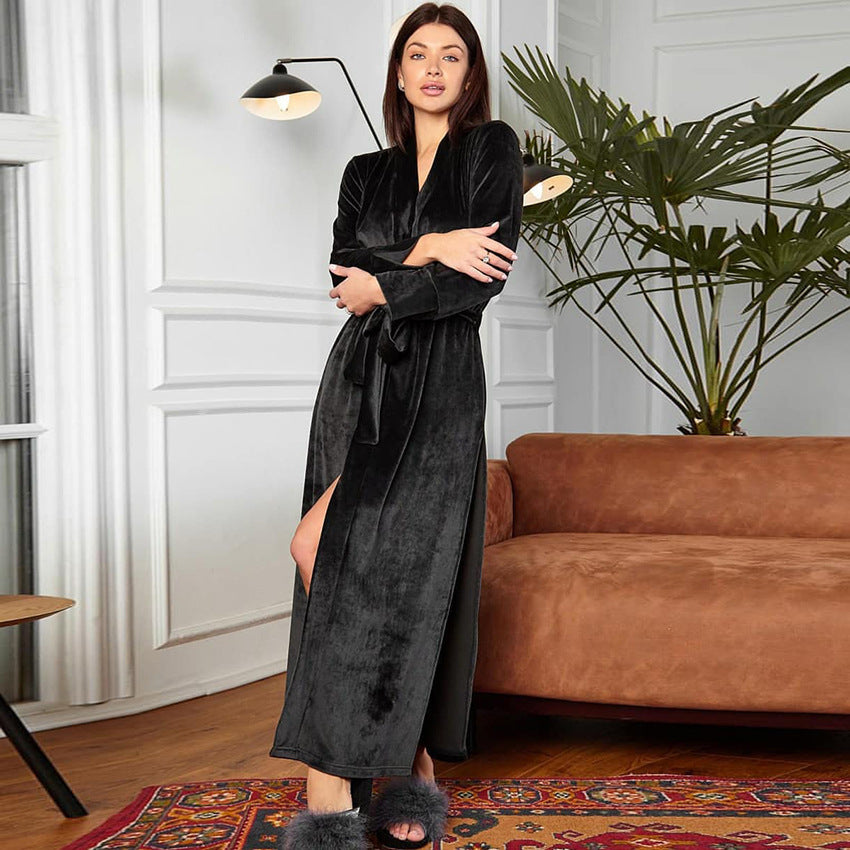 Black Velvet Spa Robe
