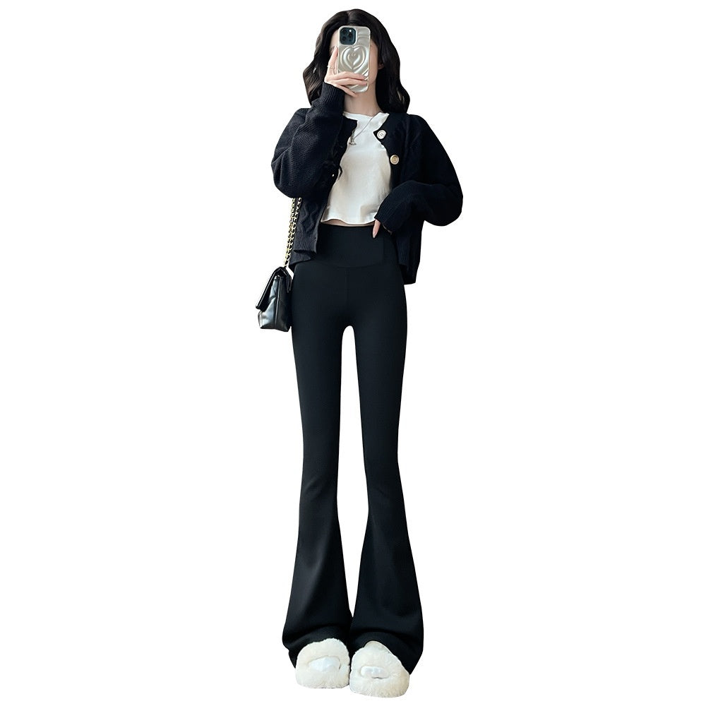 Micro Shark High Waist Slimming Hip Raise Flared Yoga Leggings