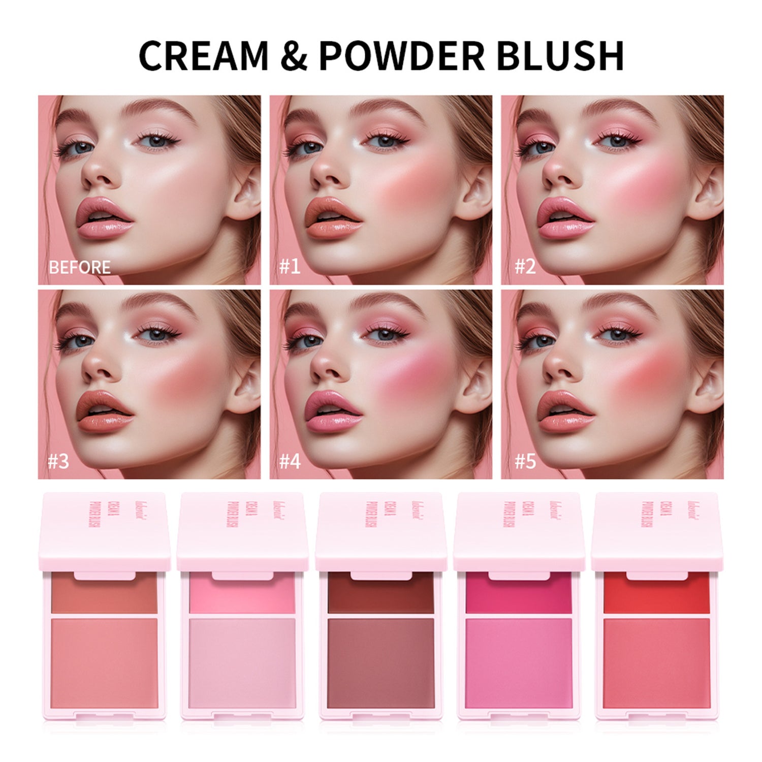 Two-in-one Blusher Blush Powder Plate Not Easy To Smudge