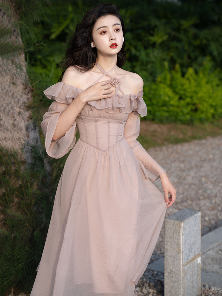 Temperament Ruffle Edge Tea Break Dress