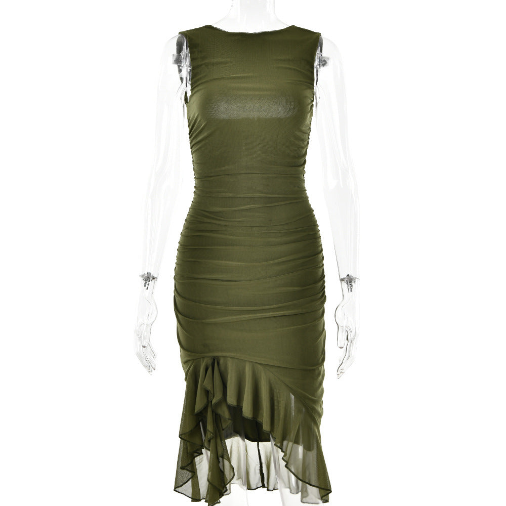 Sleeveless Ruche Party Dress