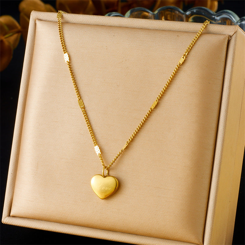 Simple Gold-plated Loving Heart Necklace