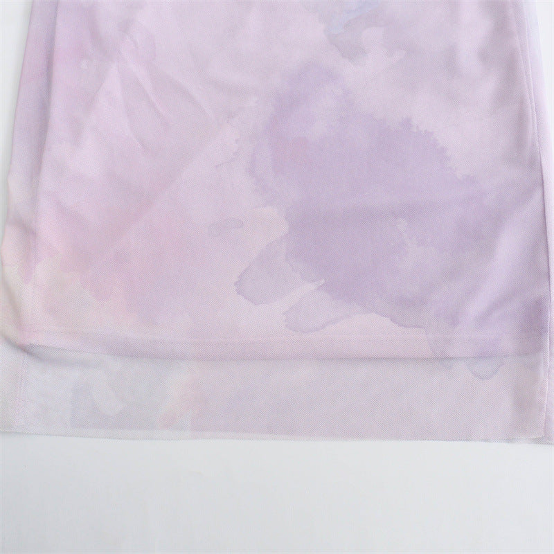 Summer New Printed Slim Strap Dress