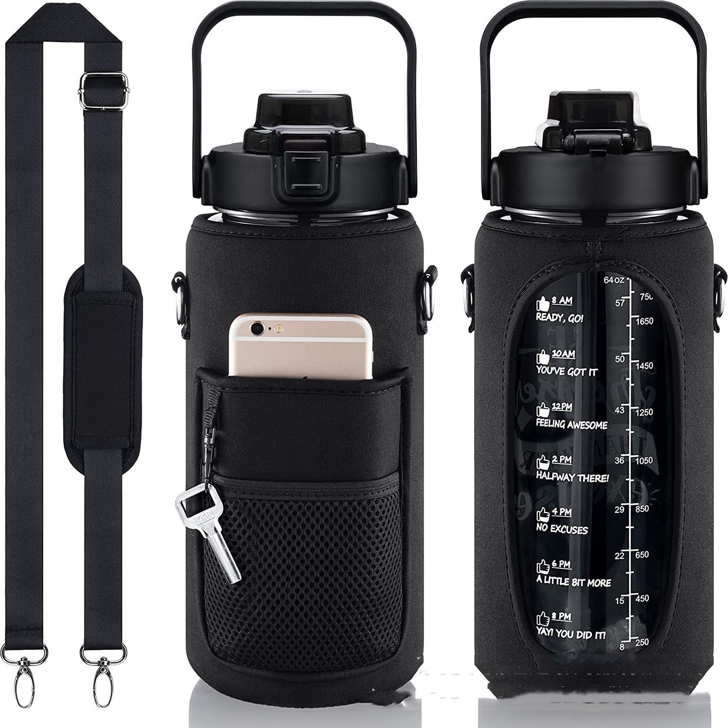 Thirst Quench Transparent Travel Bottle with Optional Travel Bag