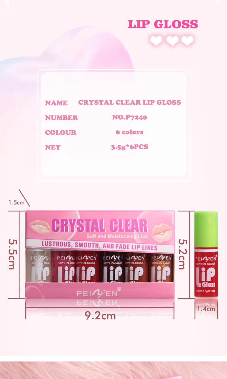 Fat Lip Lacquer 6 PCs Set Box Mirror Moisturizing Full Lips