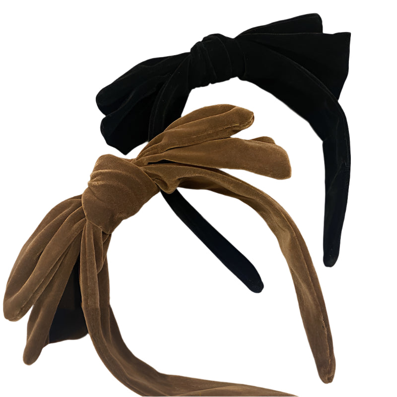 Velvet Bow Headband Elegant Retro