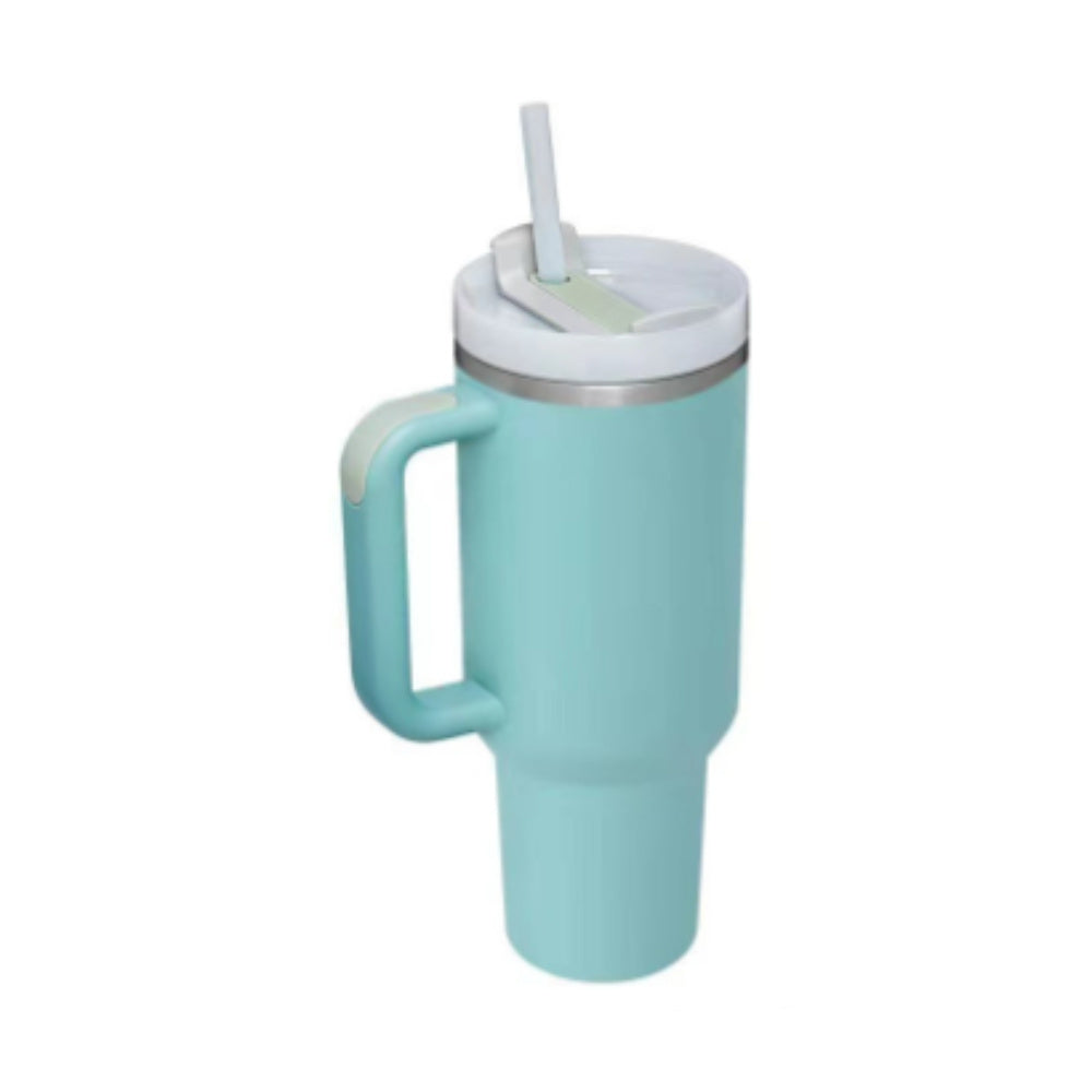 40 Oz Insulated Tumbler with Spill-Proof Lid and Drink Straw