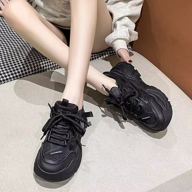 Fleece-lined All-matching Fashion Casual Thick Bottom Heightened Sneakers