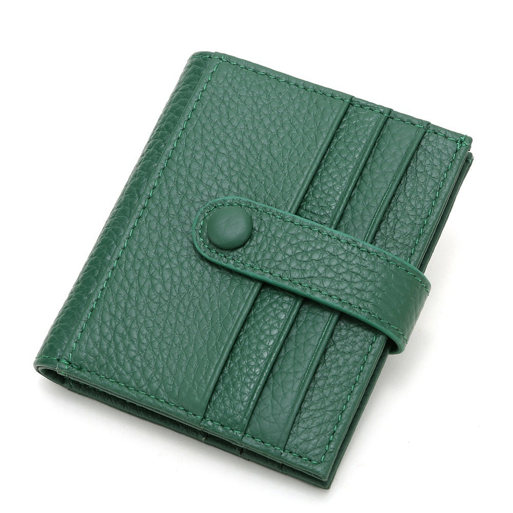 Mini Cowhide Leather ID Wallet