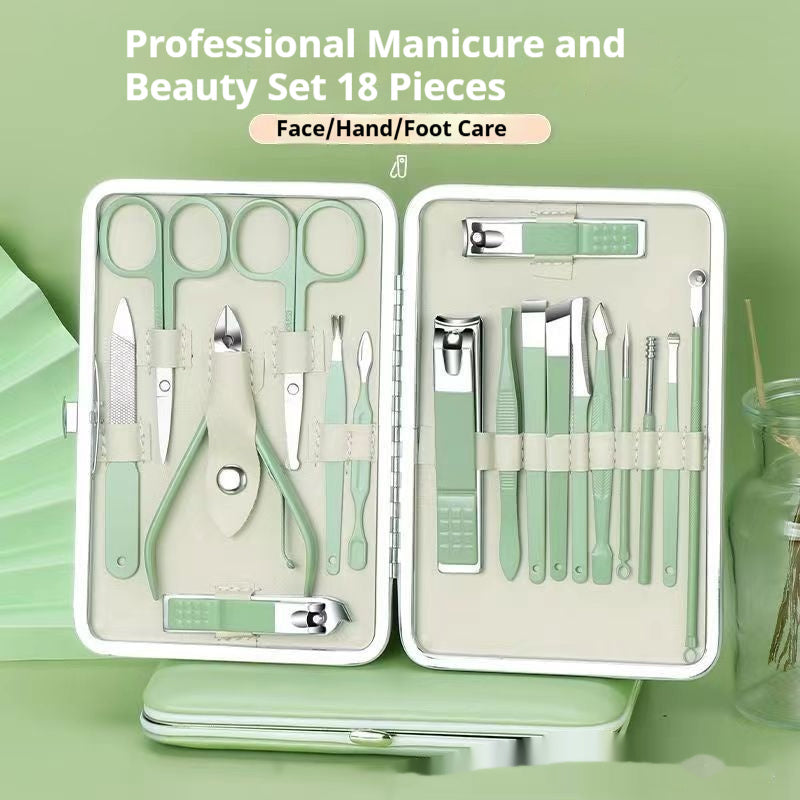 Stainless Steel Nail Scissor Set 18-piece Manicure Implement  Clippers
