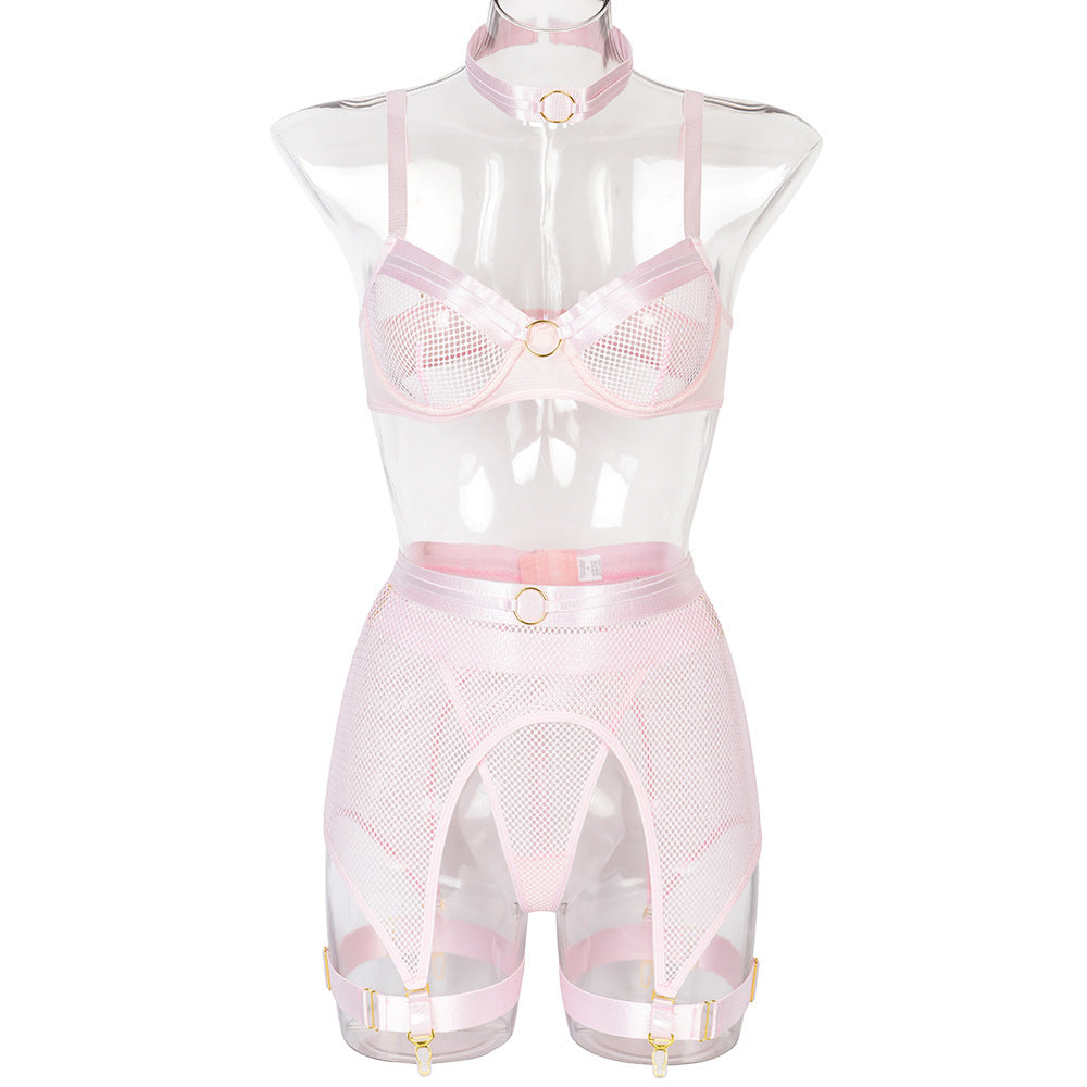 Women's Complex European And American Style Underwear Large Mesh Metal Stitching Scarf