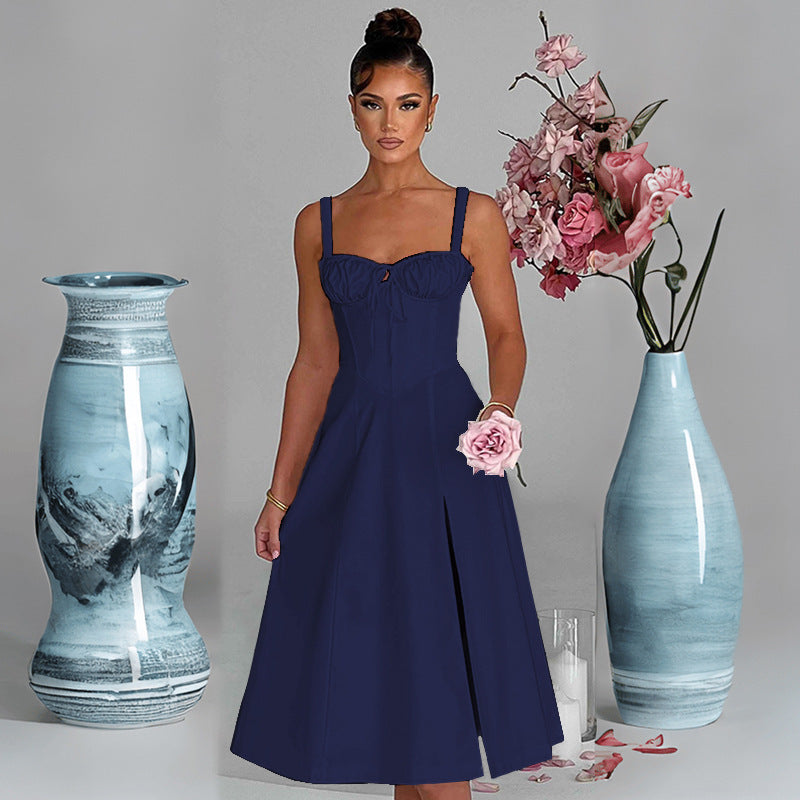 Casual Lace Tie Corset Sling Dress