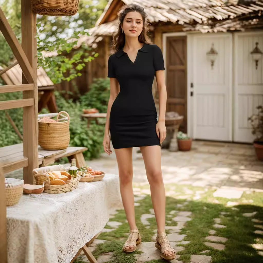 Nylon Thread Sexy Mini Dress Cinched Bodycon Seamless