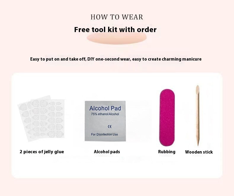 Flower Style White Finished Almond Nail Stickers