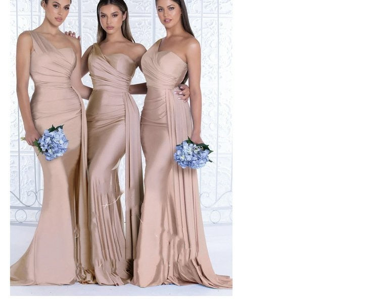 Plus Size Mermaid One Shoulder Elegant Bridesmaid Dress