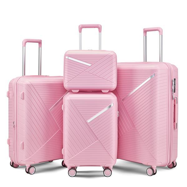 Pastel Pink 4-piece Luggage Set