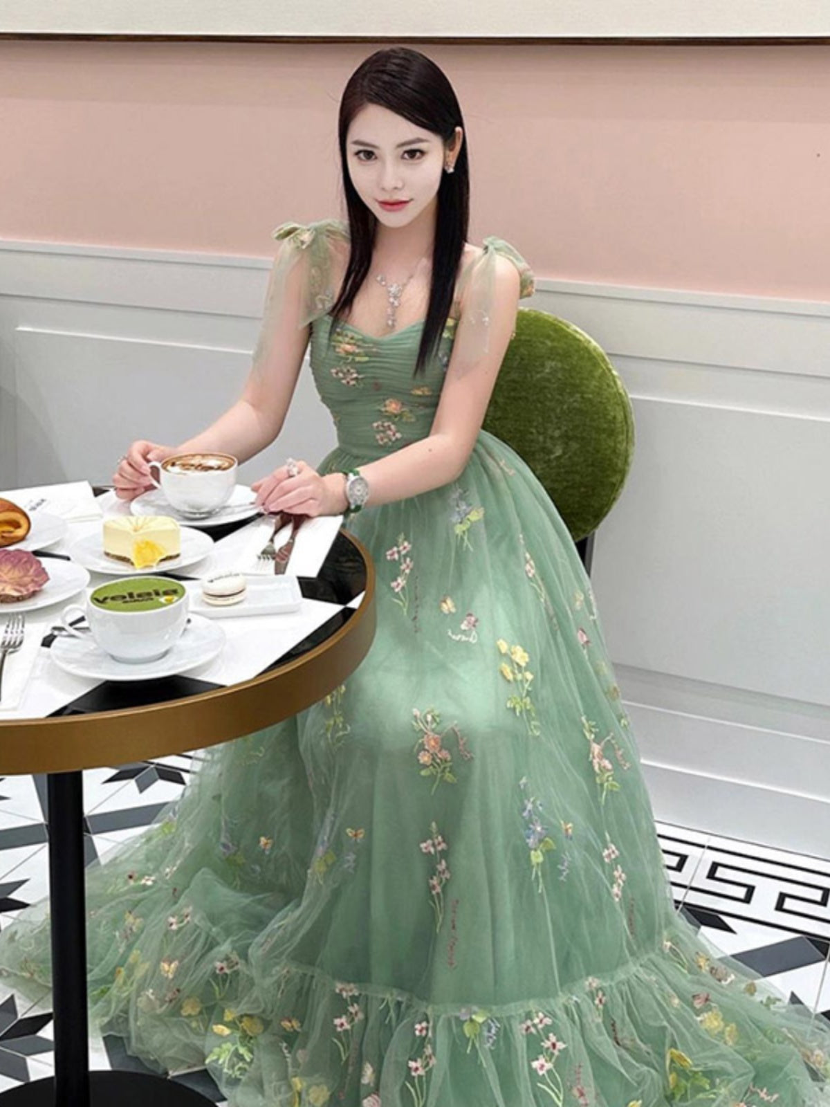Women's Gentle Retro Romantic Tea Break Dress