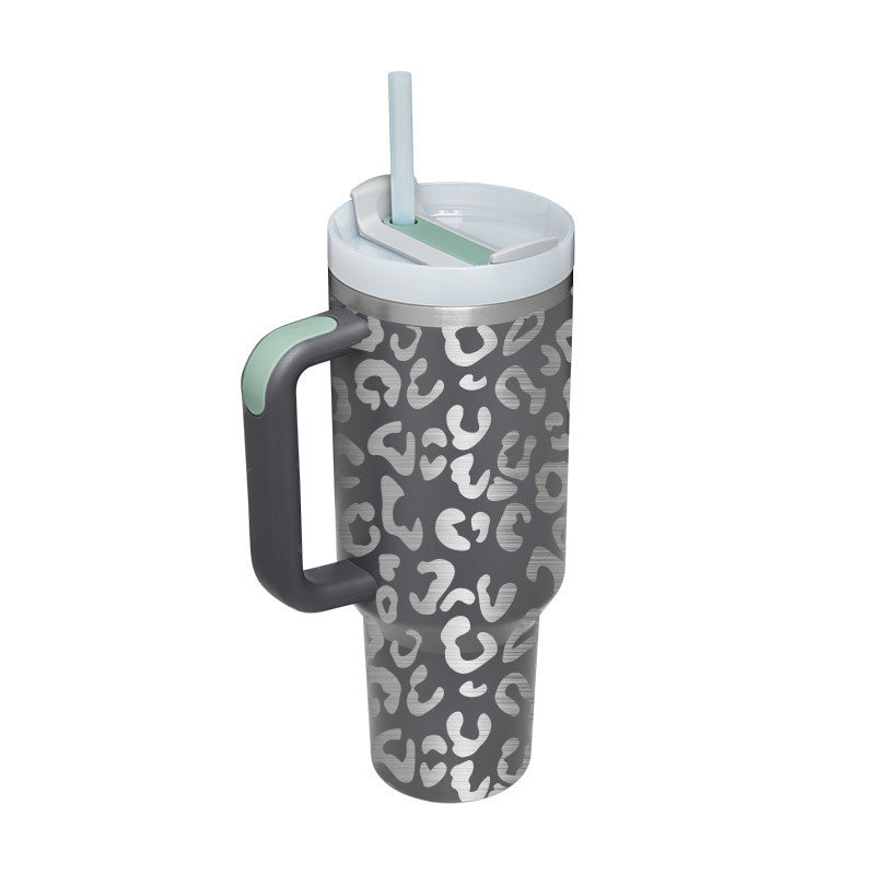 40 Oz Insulated Tumbler with Spill-Proof Lid and Drink Straw