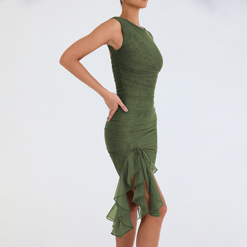Sleeveless Ruche Party Dress