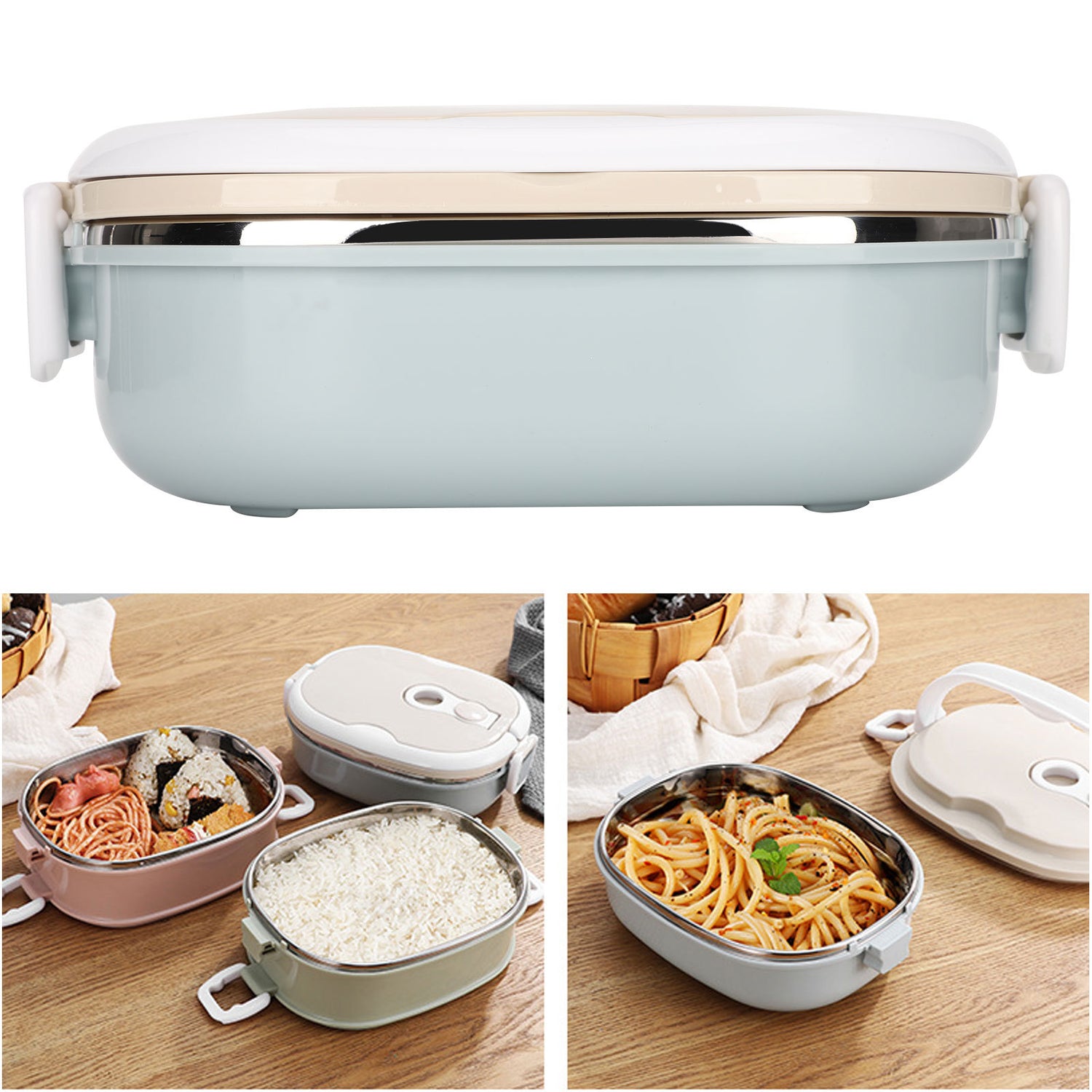 Lunch Box Portable Stainless Steel Food Container for Student Children Work